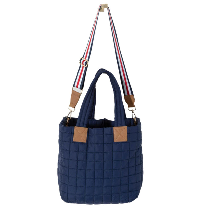 Ezra Quilted Nylon Tote - Navy