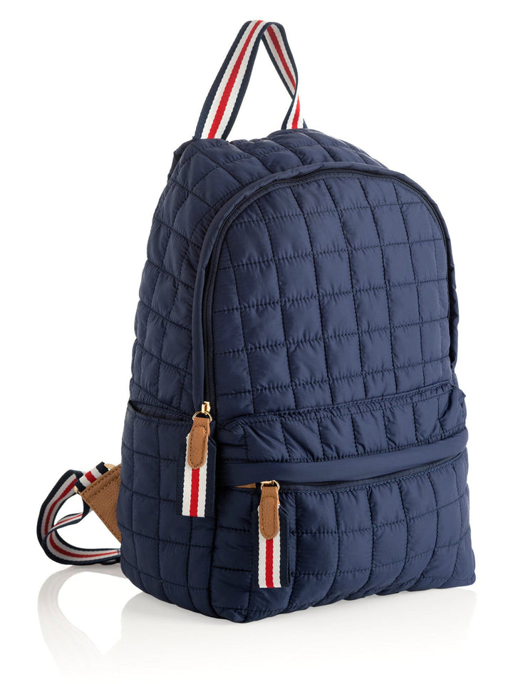Ezra Quilted Backpack - Navy
