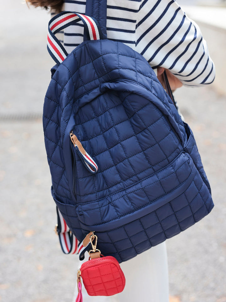 Ezra Quilted Backpack - Navy