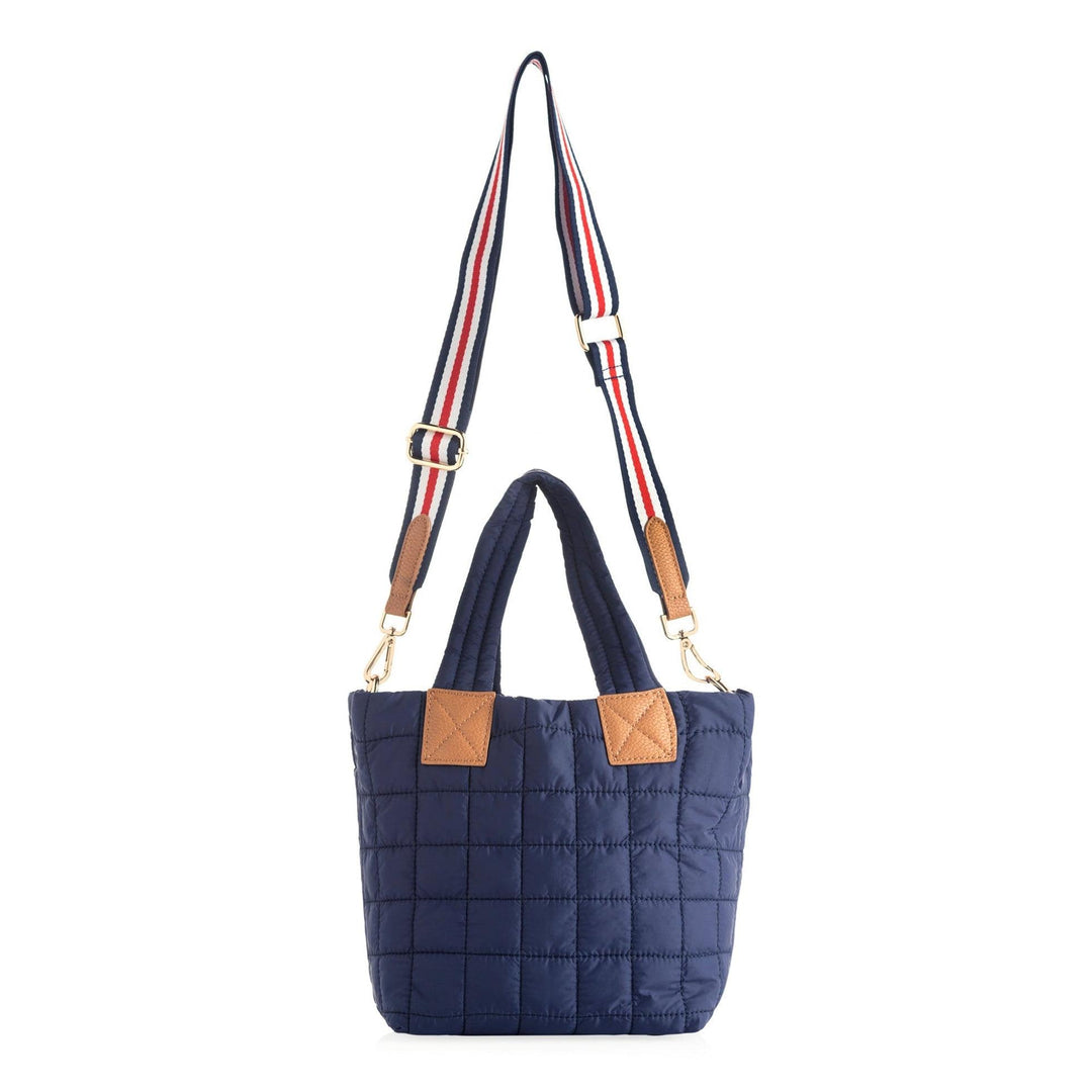 Ezra Quilted Nylon Mini Cross Body Tote - Navy