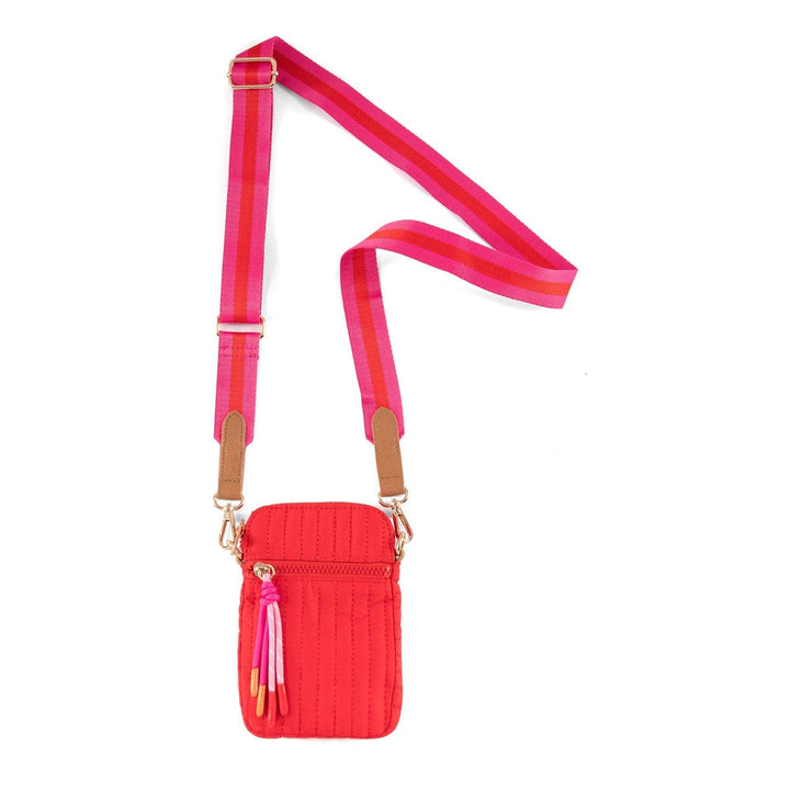 Ezra Quilted Nylon Phone Holder - Red