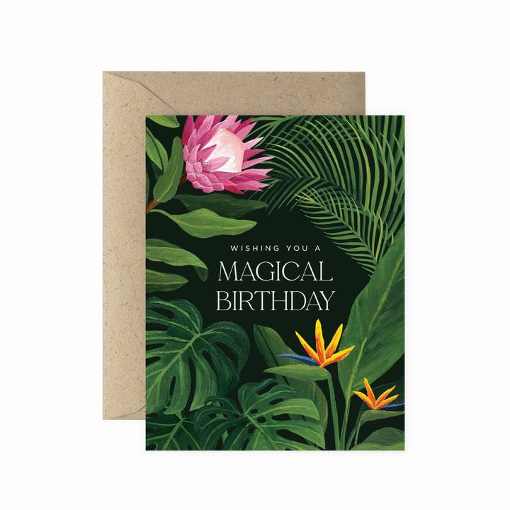 Magical Tropical Floral Birthday Card