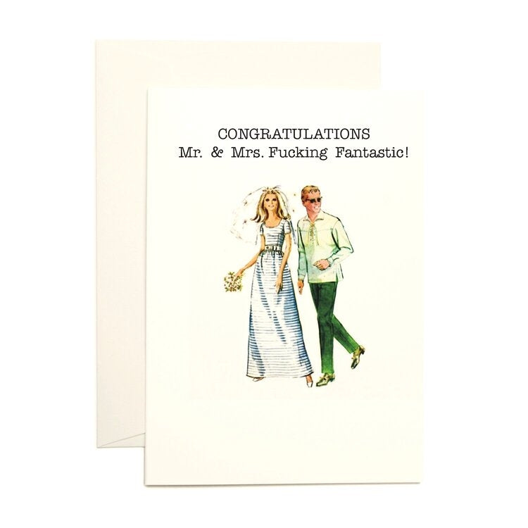 Congrats Mr & Mrs F***ing Fantastic Wedding Greeting Card