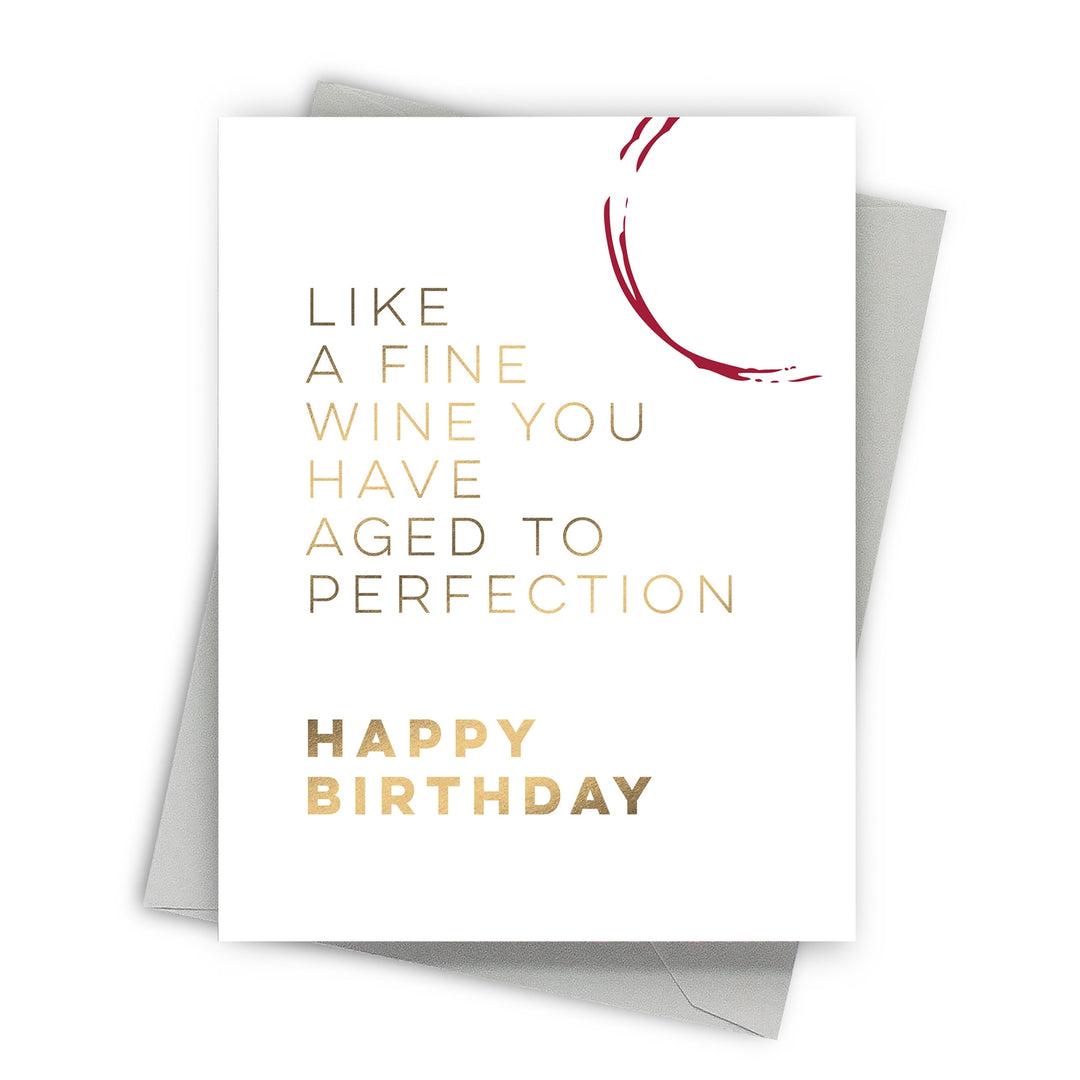 Fine Wine Aged To Perfection Birthday Card