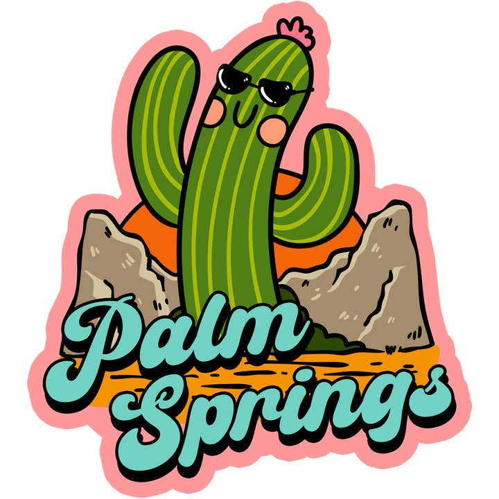 Sticker: Palm Springs Cactus