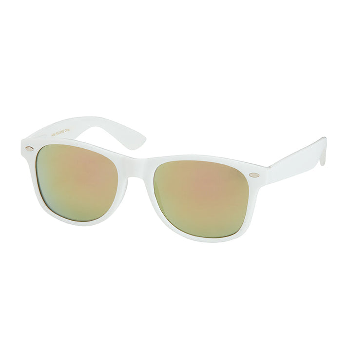Classics Collection - White With Color Mirror Sunglasses