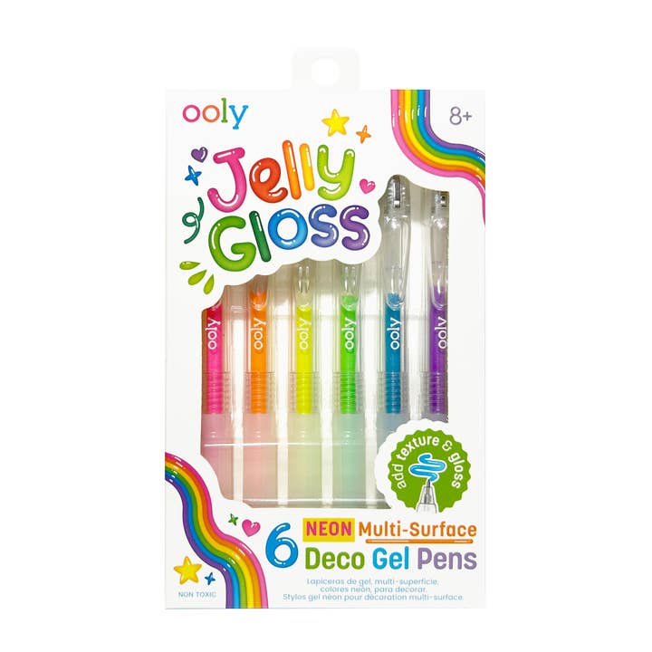 Jelly Gloss Neon Multi-Surface Deco Gel Pens - Set Of 6