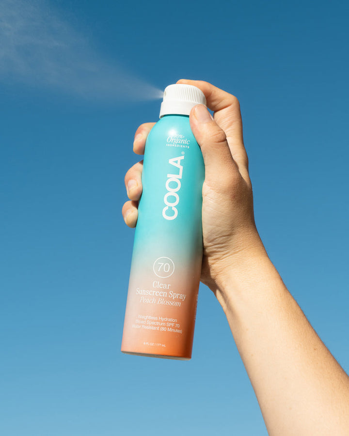 SPF 70 Coola Clear Sunscreen Spray - Peach Blossom
