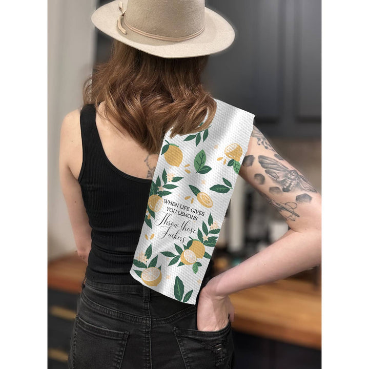 When Life Gives You Lemons Waffle Weave Kitchen Towel