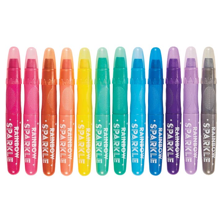 Rainbow Sparkle Metallic Watercolor Gel Crayons - Set Of 12