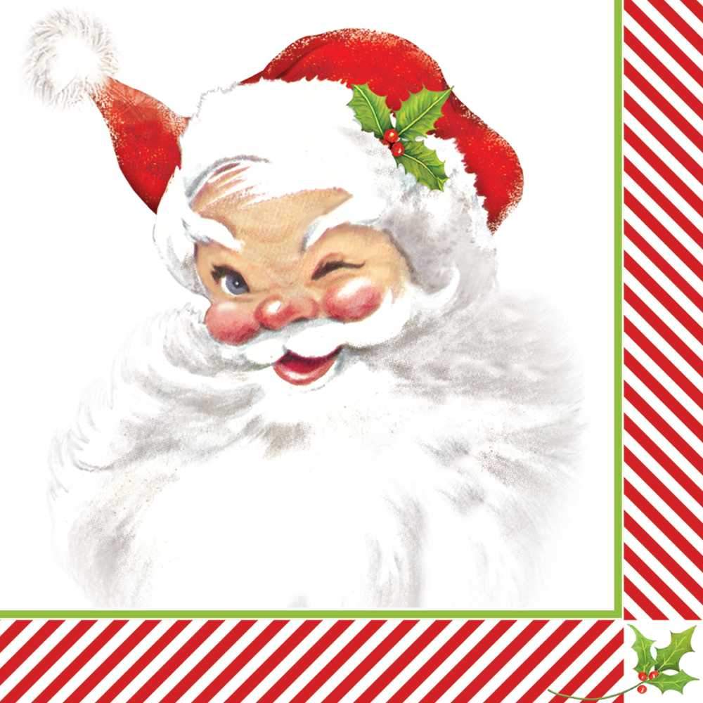 Winking Santa Beverage Napkins