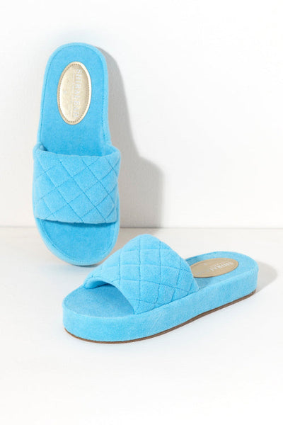 Sol Terry Pool Slides - Turquoise