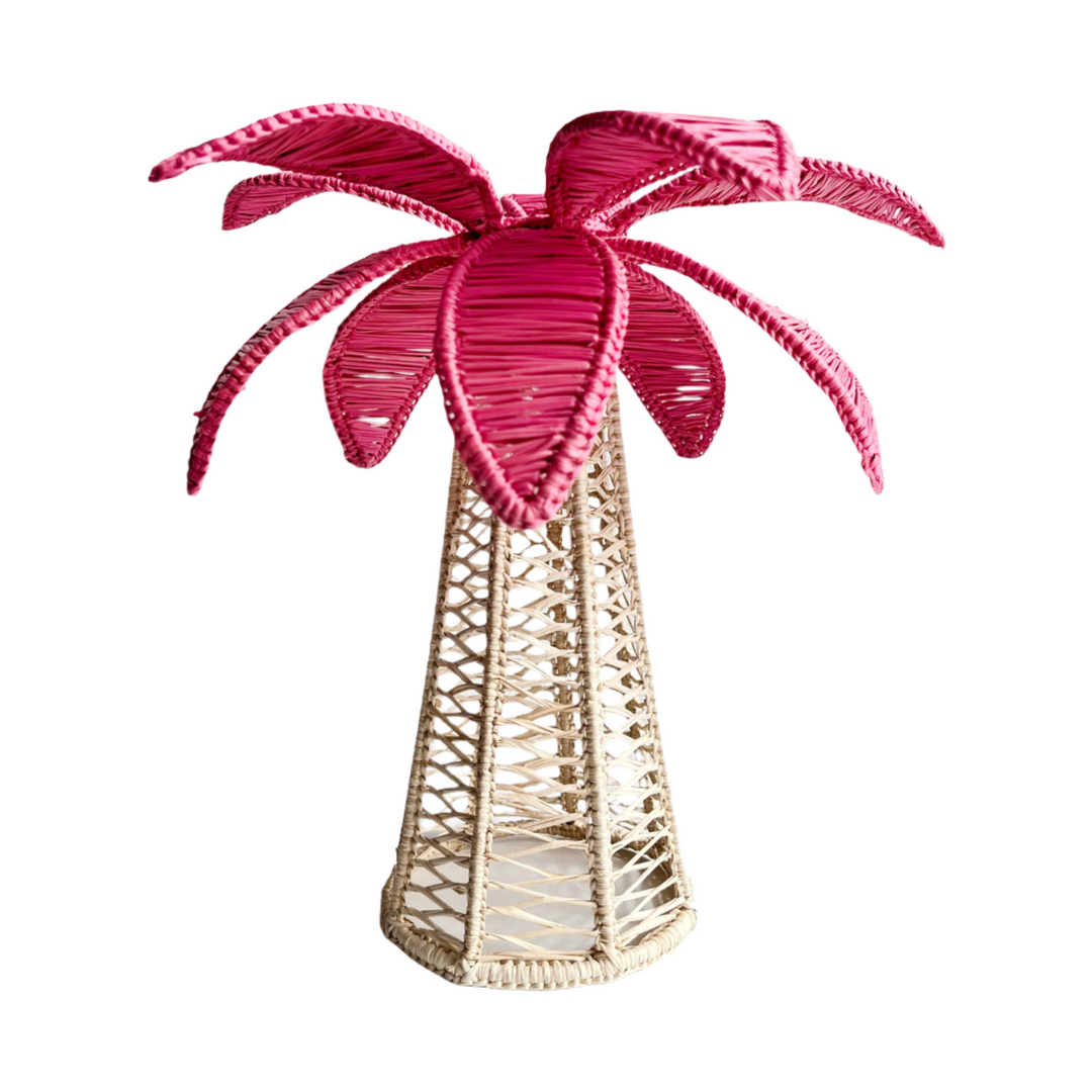 Palm Tree Candle Holder - Hot Pink Leaves