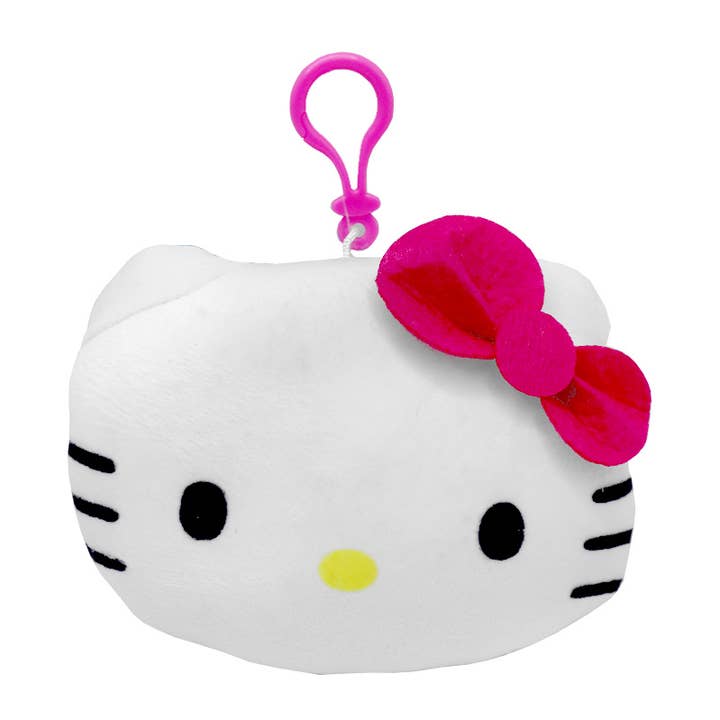 Hello Kitty Plush Head Bag With Hot Pink Ribbon