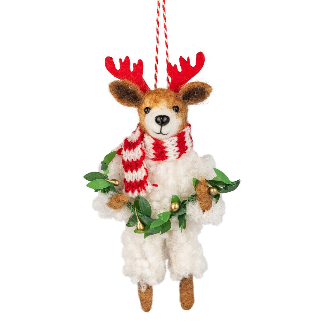 Dog Holding Garland Ornament
