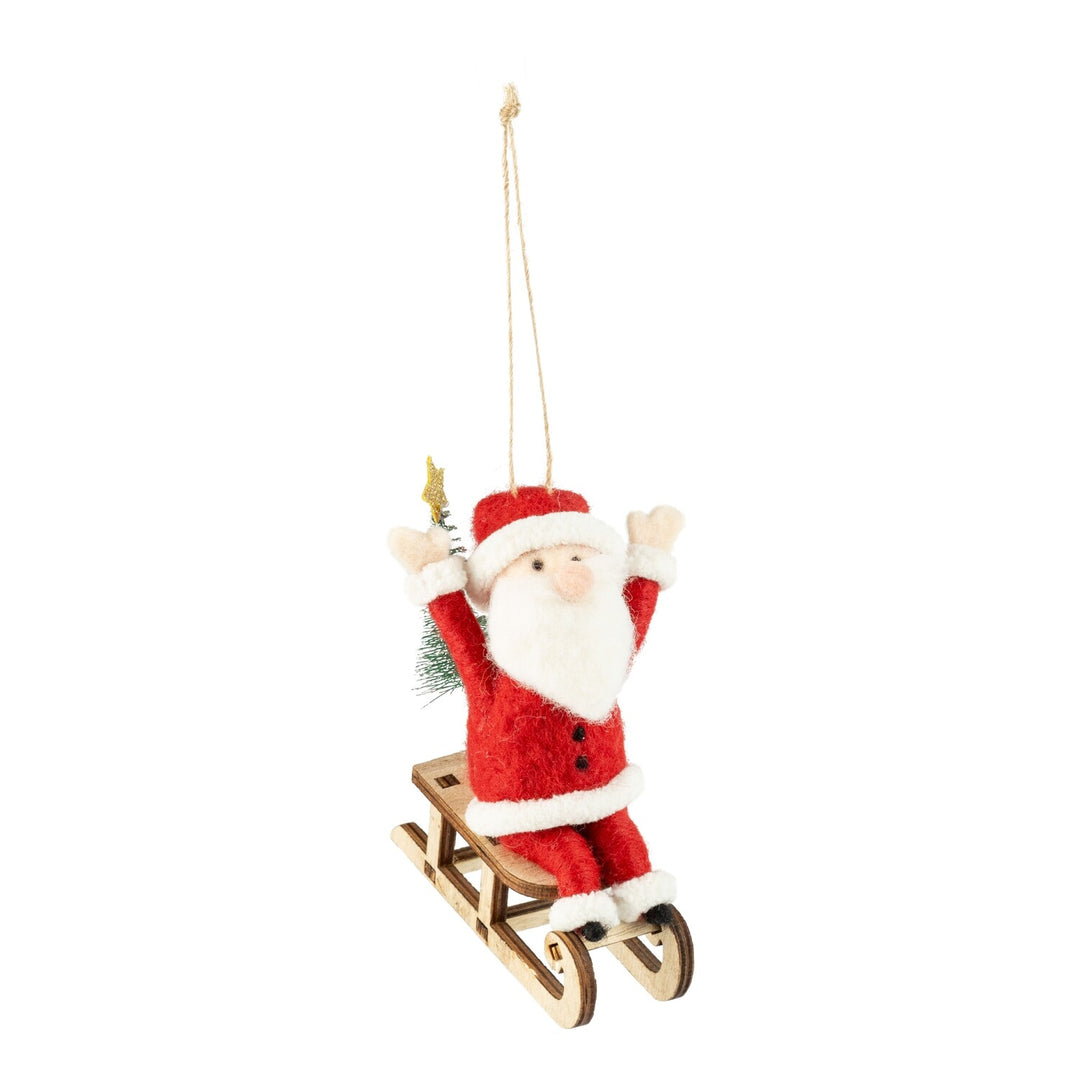 Santa On A Sleigh Ornament