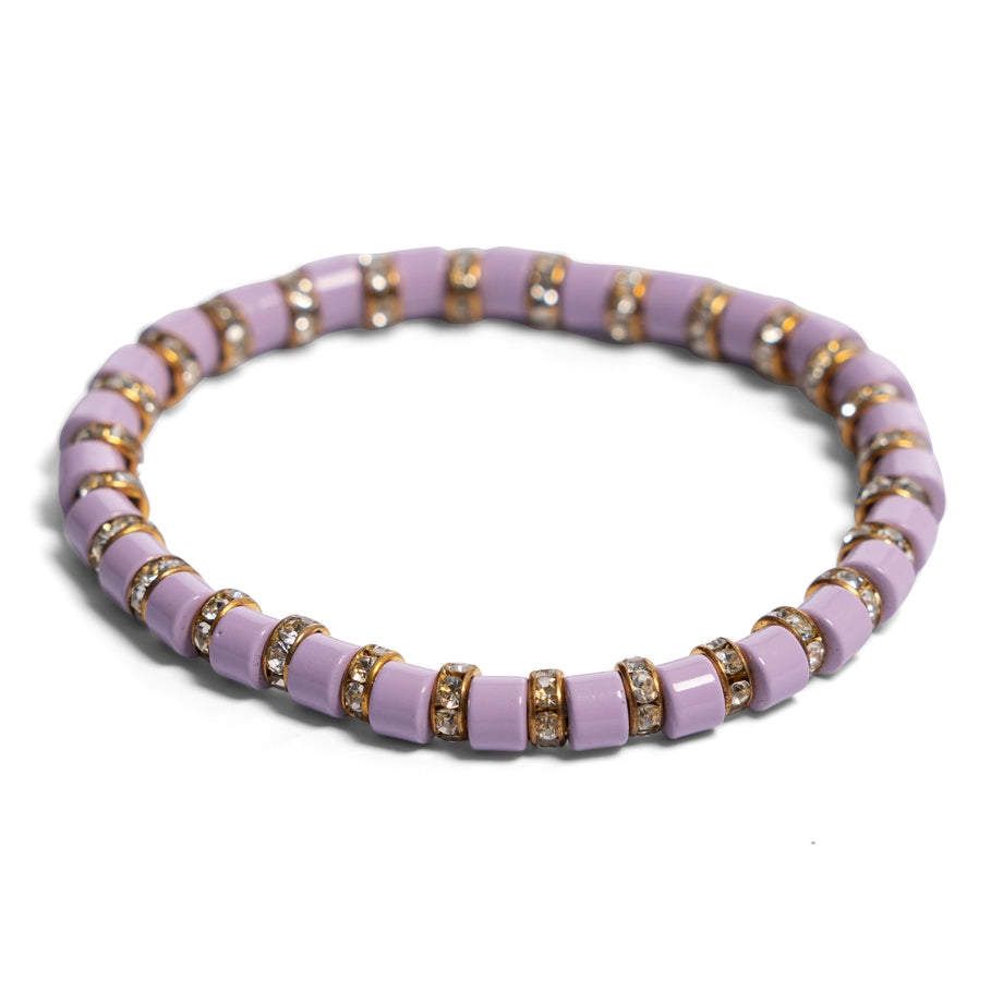 Dream In Color Enamel & Rhinestone Bracelets- Lavender