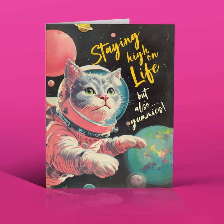 Spacecat Gummies Greeting Card