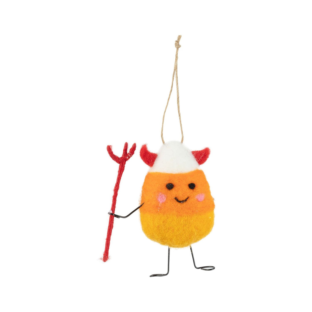 Candy Corn Devil Felt Ornament