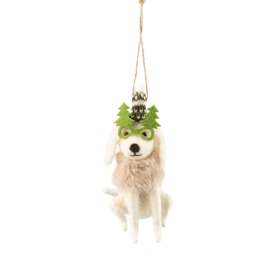 White Dog Felt Ornament