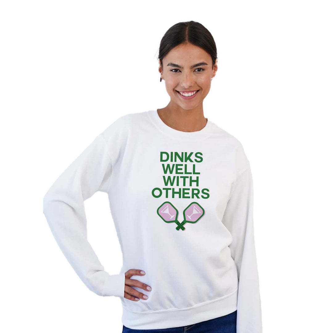 Dinks Well With Others Pickleball Crewneck Sweatshirt