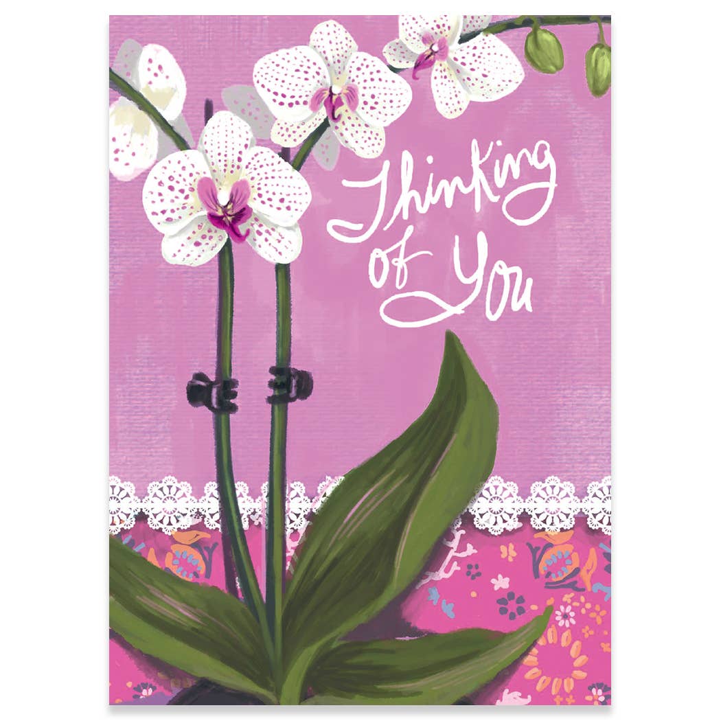Thinking Of You Orchid Greeting Card