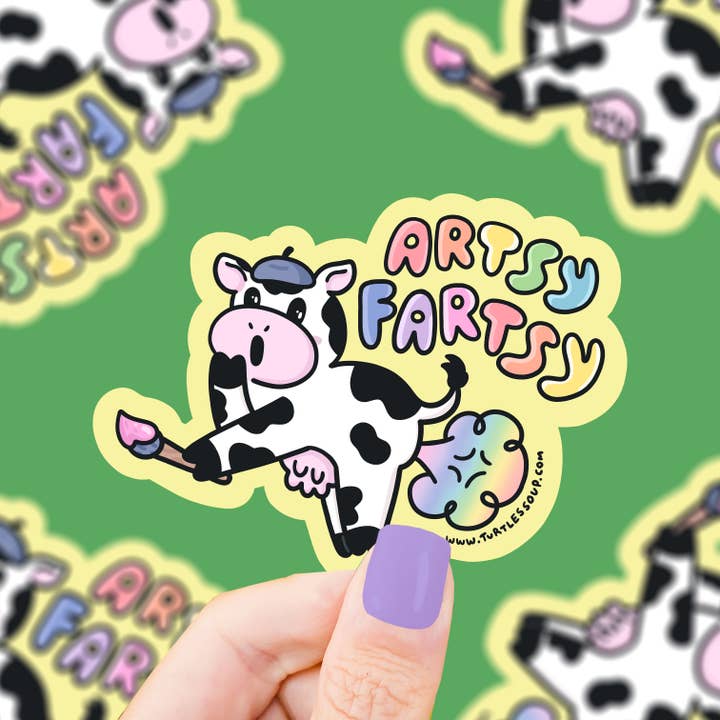Artsy Fartsy Funny Cow Sticker