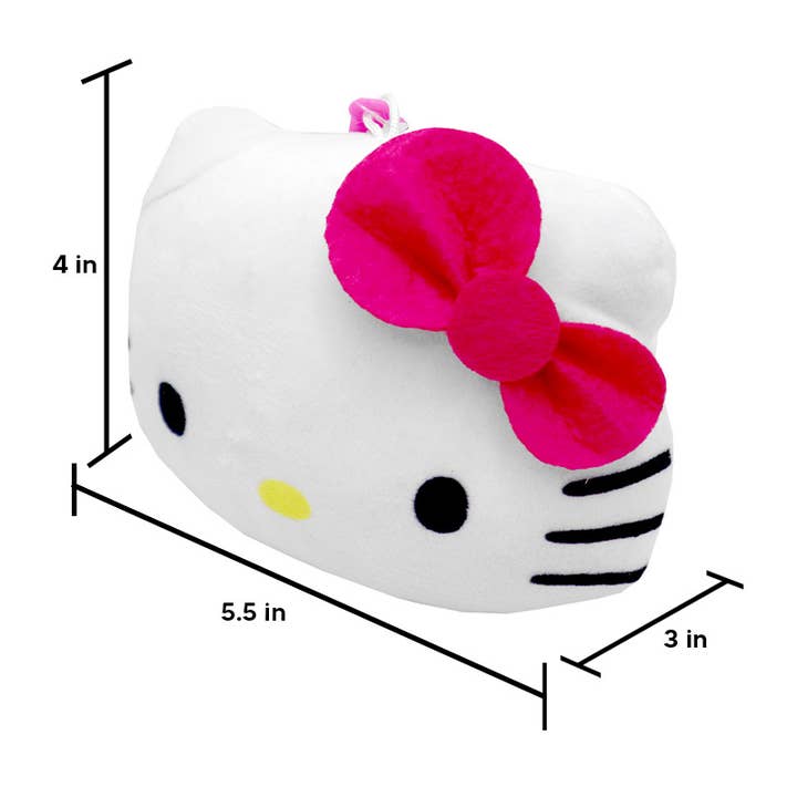 Hello Kitty Plush Head Bag With Hot Pink Ribbon