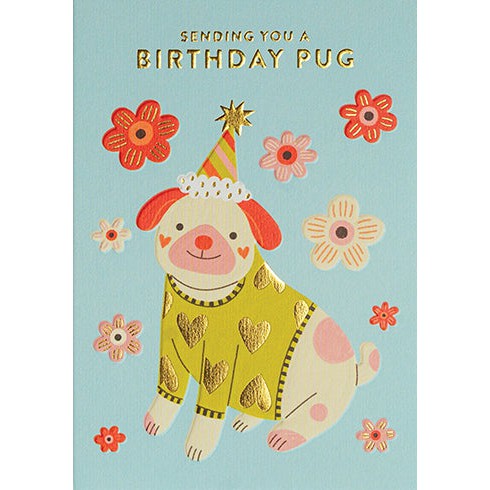 Pug Birthday Card