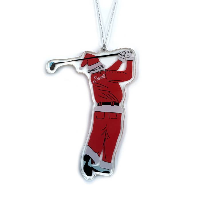 Golfing Santa Ornament