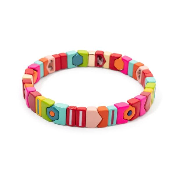 Colorful Flower Tile Bracelet