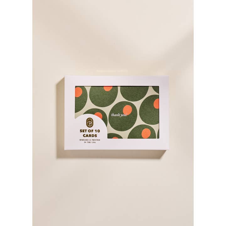 Martini Hour Foil Pressed Thank You Note Set - Set Of 10