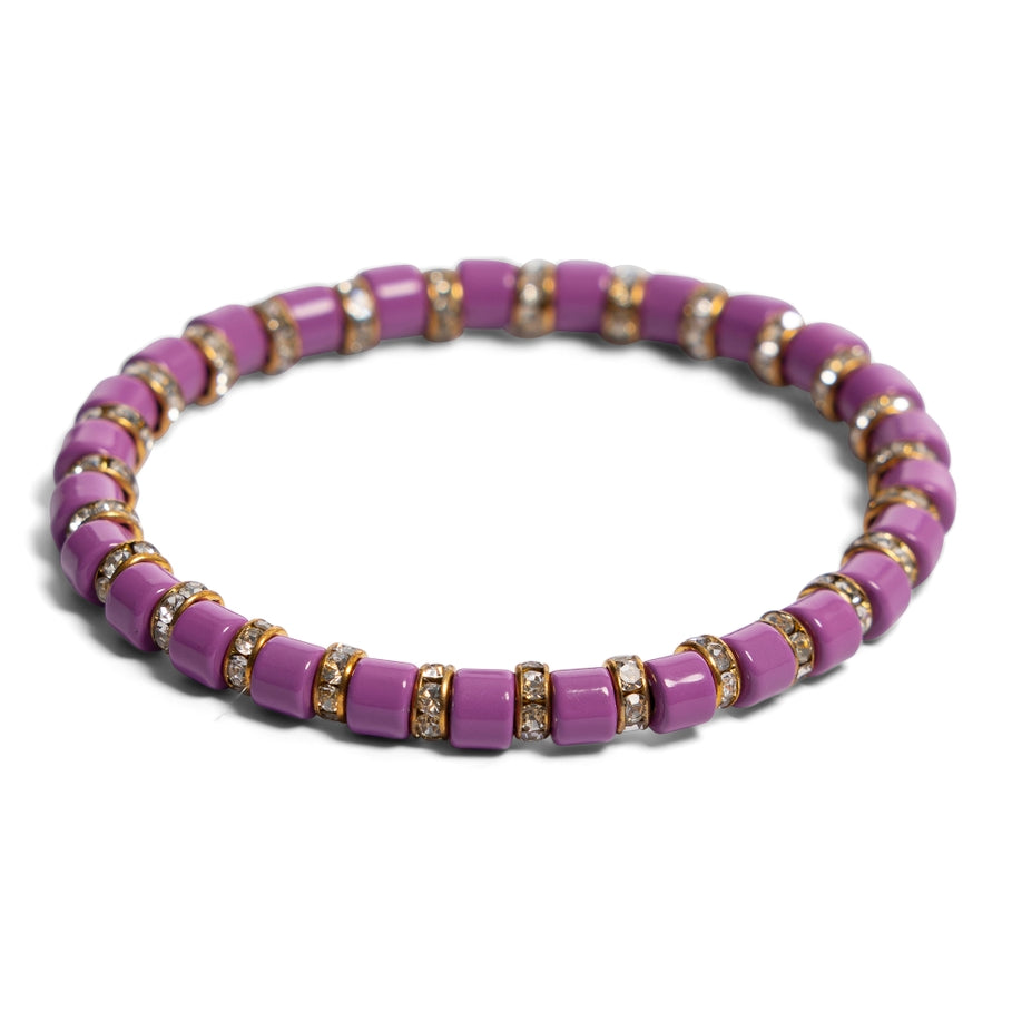Dream In Color Enamel & Rhinestone Bracelet- Purple