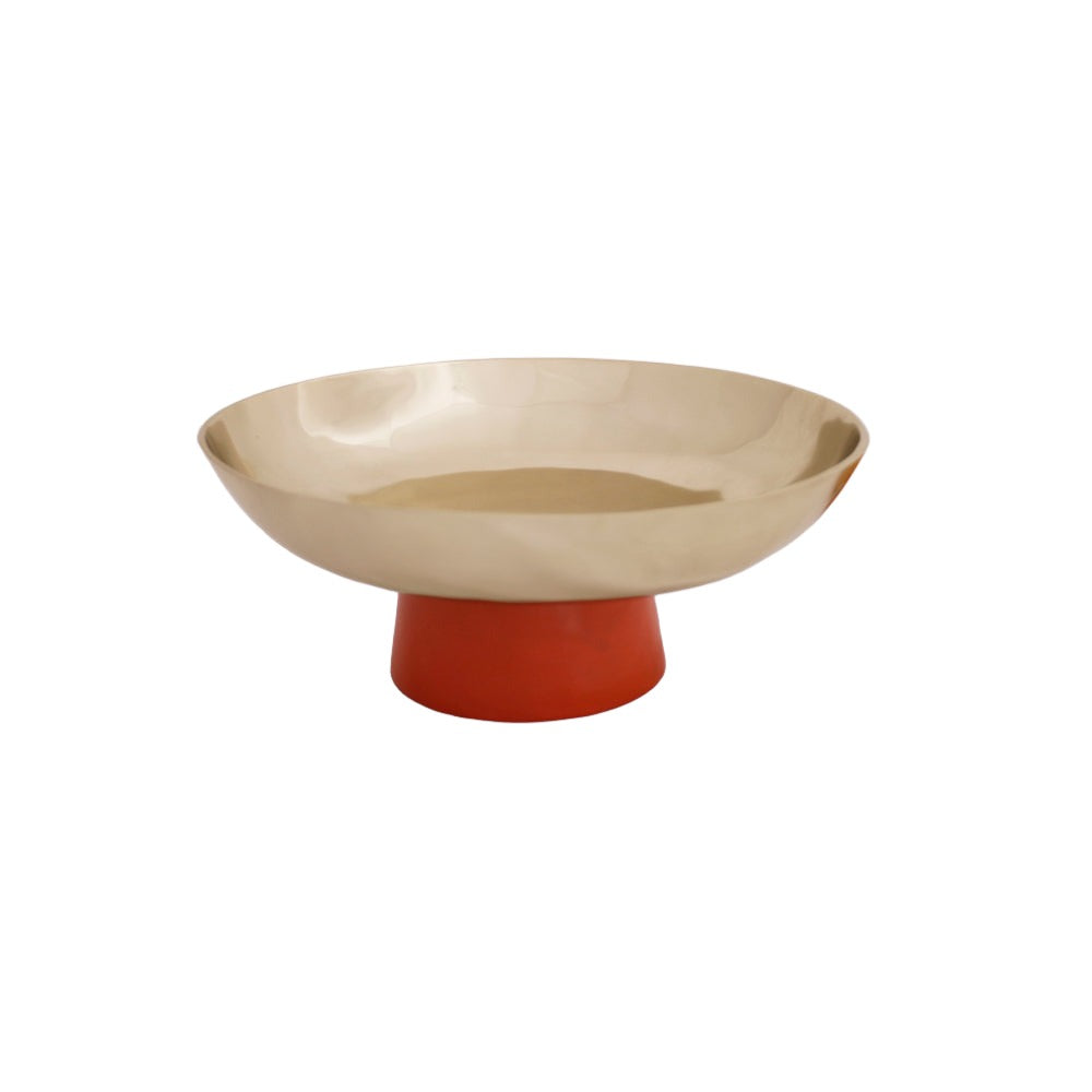 Carnaval Sierra Modern Medium Bowl With Base - Orange