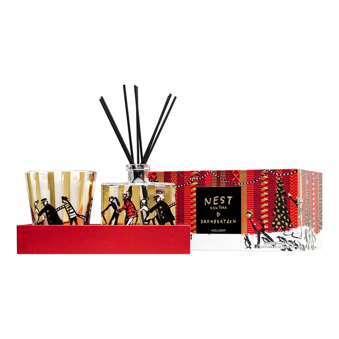 NEST NEW YORK x Drawbertson Holiday Classic Candle & Reed Diffuser Set