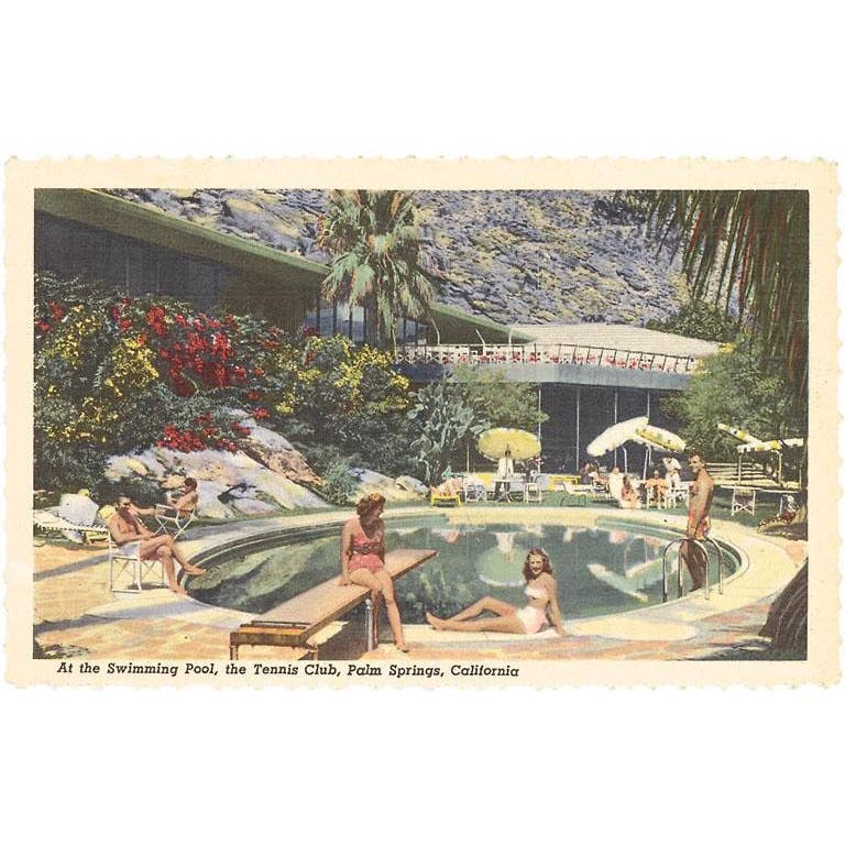 Hotel Swimming Pool Palm Springs Blank Greeting Card