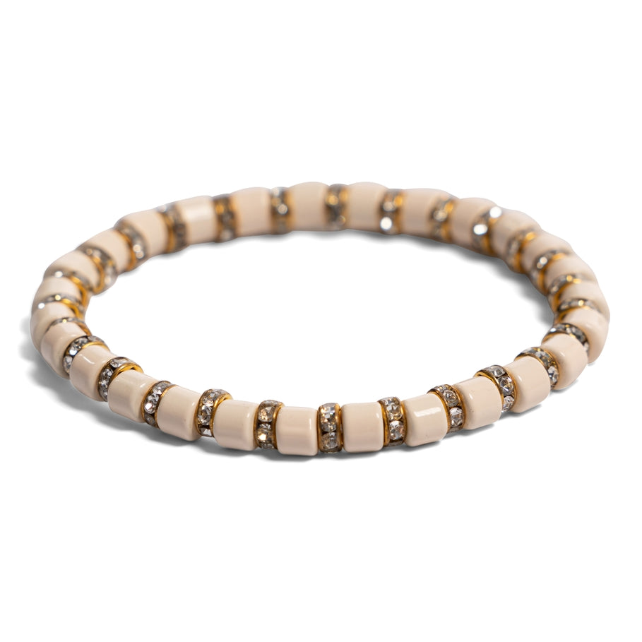Dream In Color Enamel & Rhinestone Bracelets- Ivory