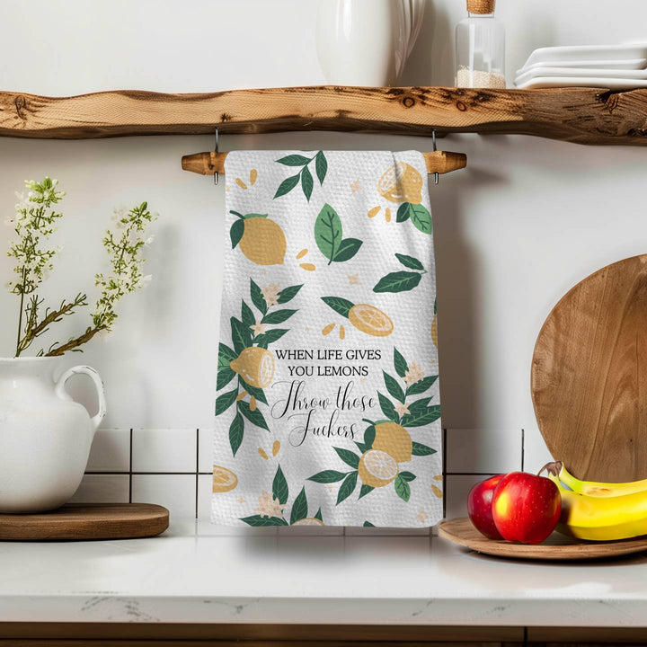 When Life Gives You Lemons Waffle Weave Kitchen Towel