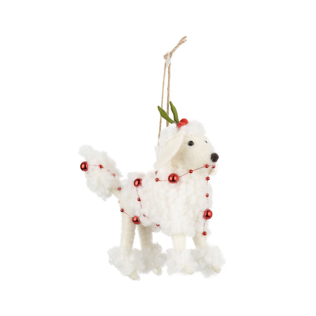 White Poodle Ornament