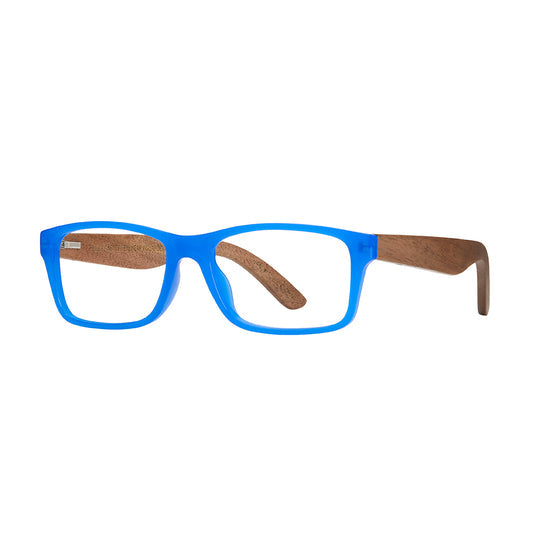 Anza Blue Light Reading Glasses - Red/Walnut