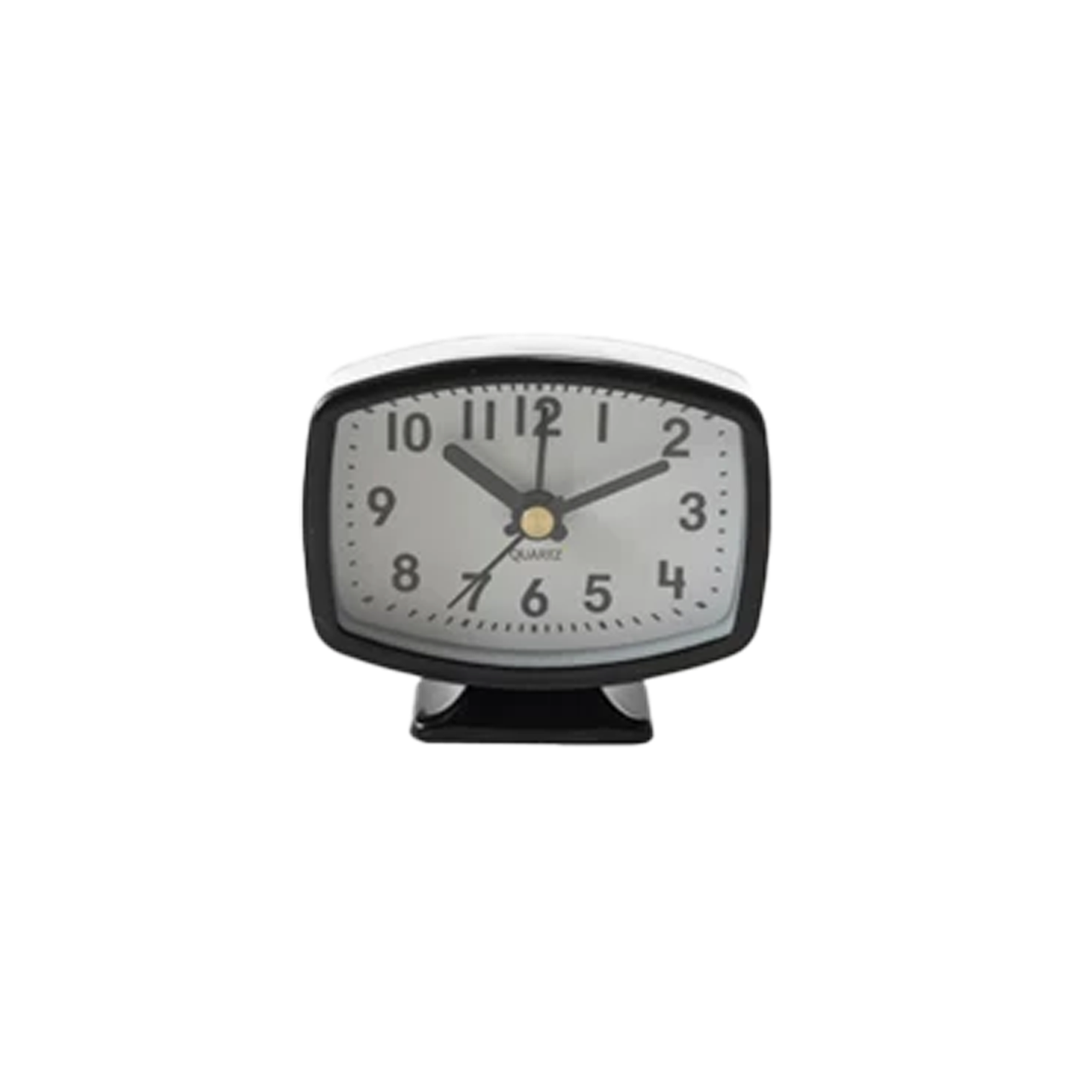 Metal Footed Alarm Clock - Black
