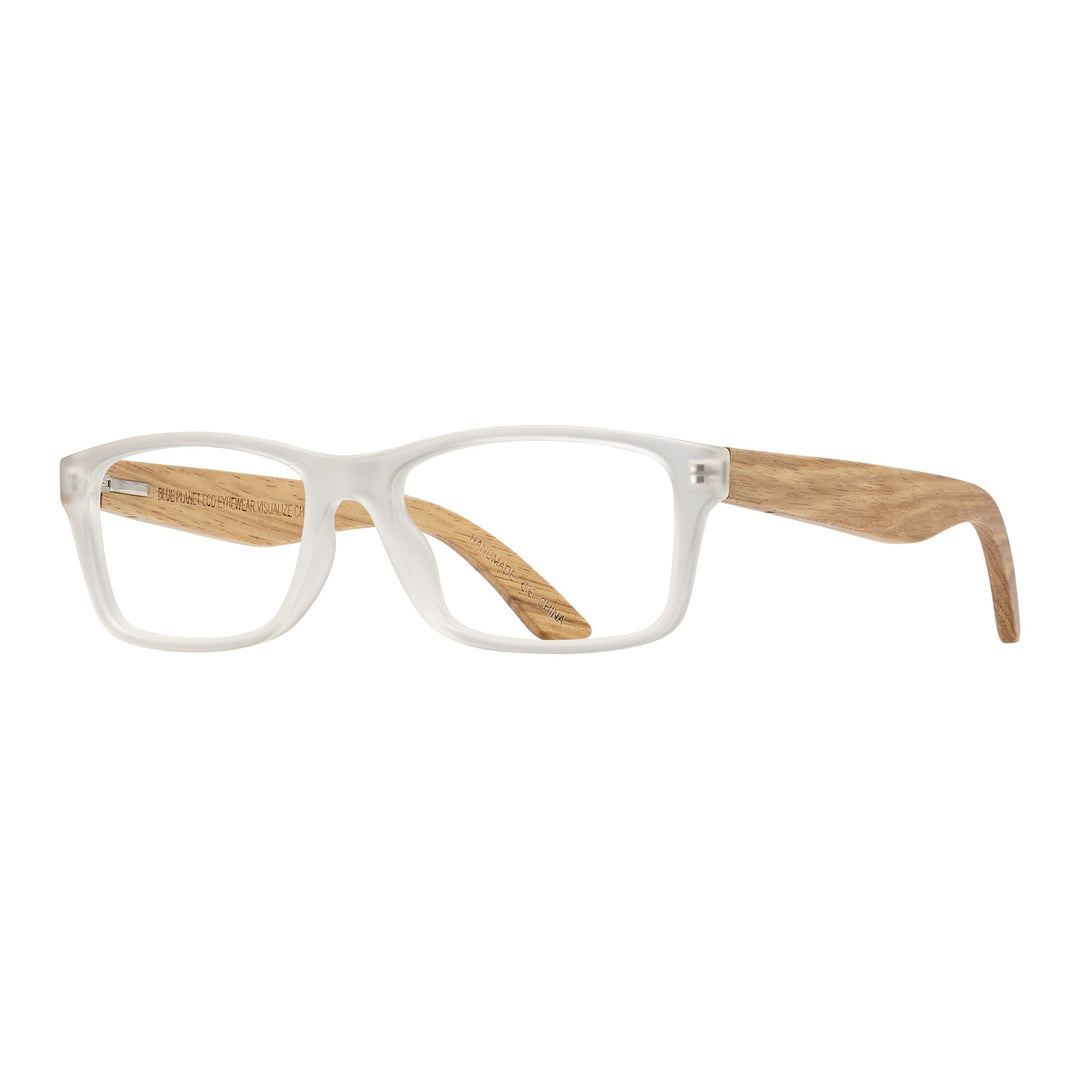 Avalon Blue Light Reading Glasses - Matte Clear & Walnut