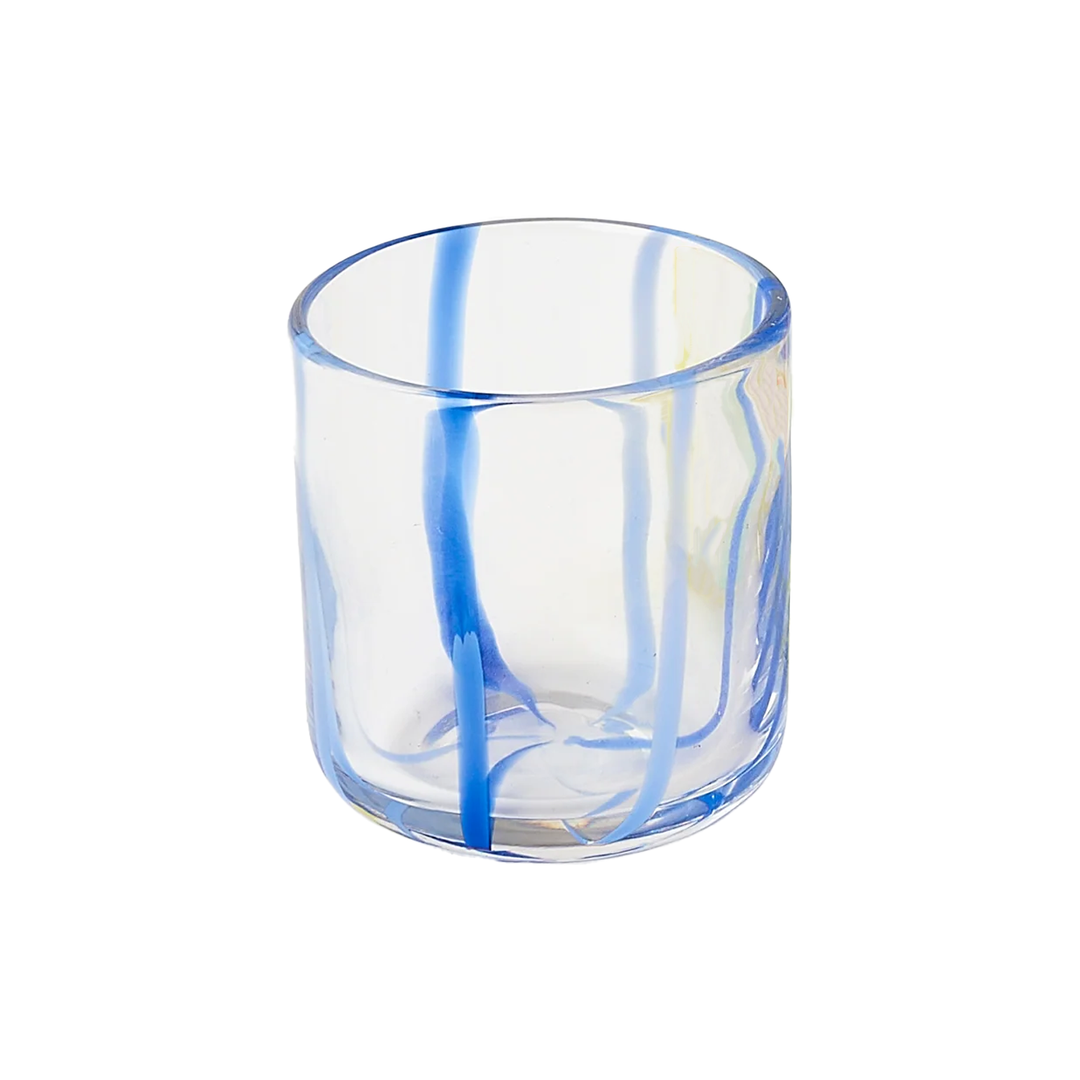 Striped Drinking Glass - Blue Striped
