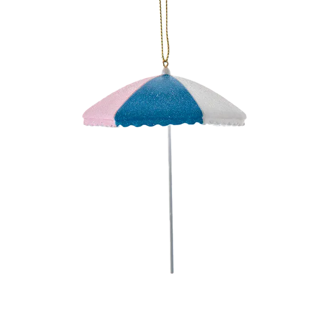 Palm Beach Umbrella Ornament - Blue