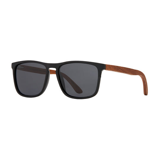 Cail Polarized Sunglasses - Matte Onyx & Walnut