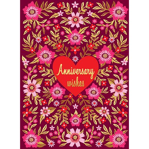 Love Heart Anniversary Greeting Card
