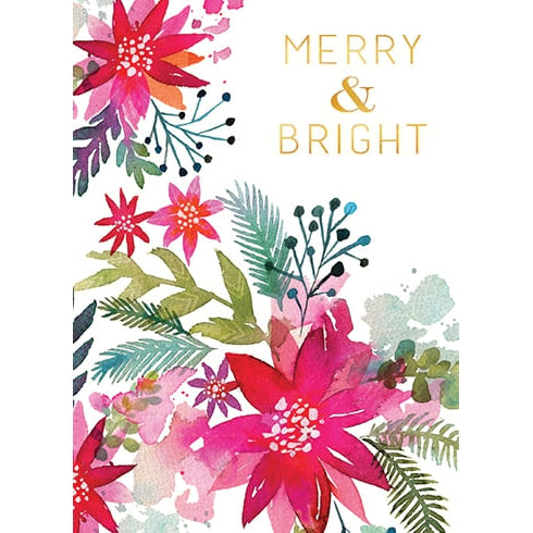 Poinsettias Holiday Card