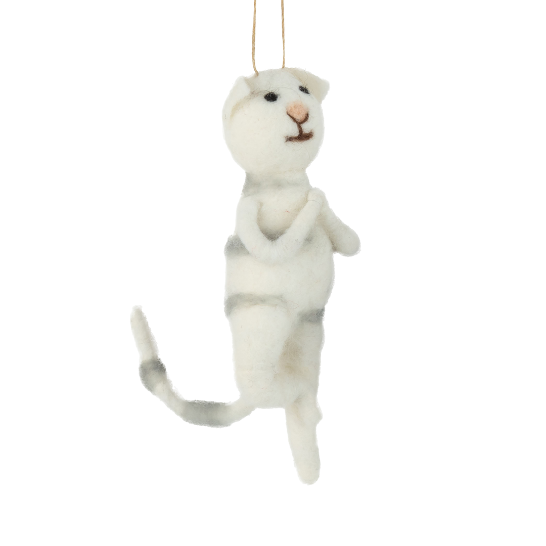 Cat In Yoga Pose Felt Ornament - Tree