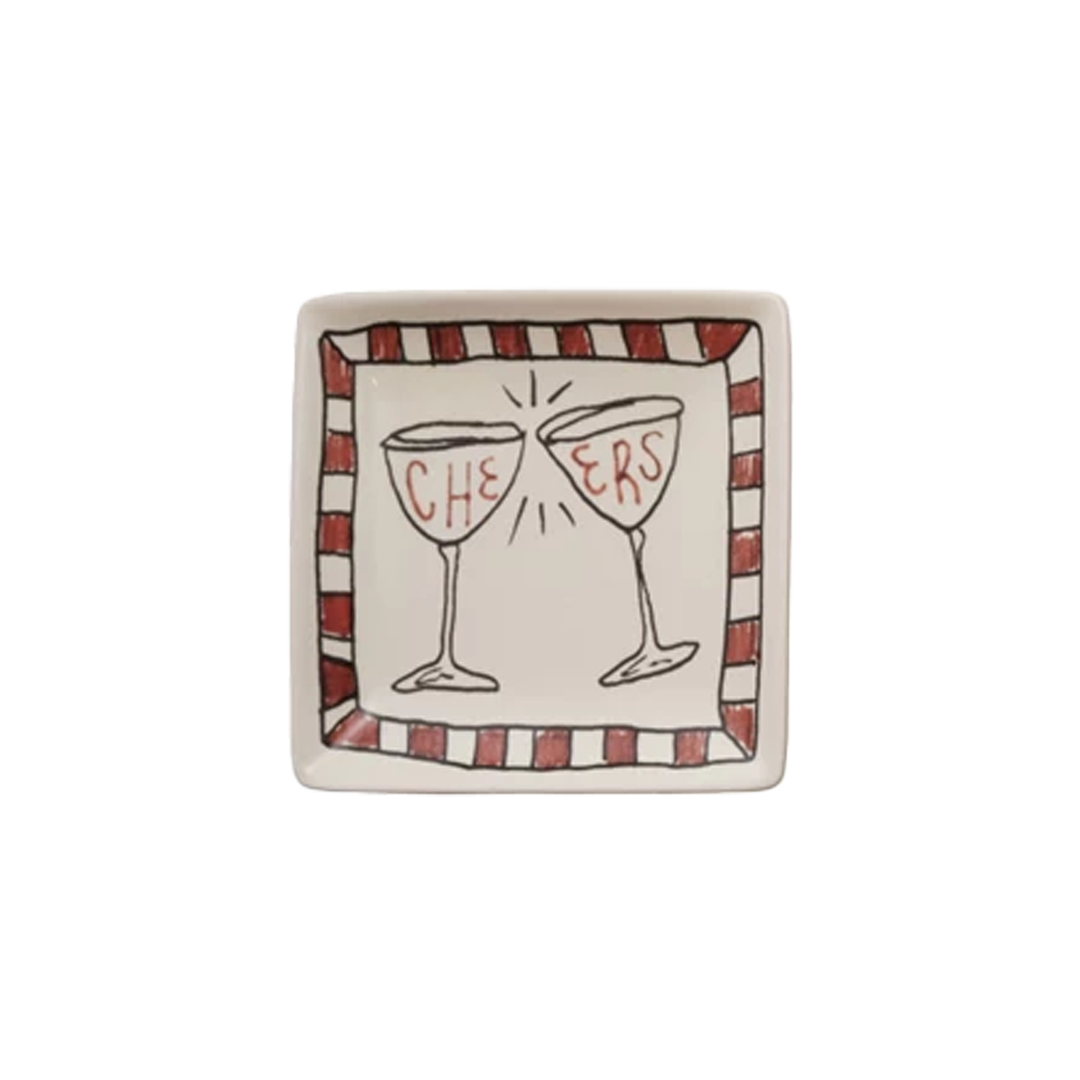 Cheers Stoneware Dish - Red