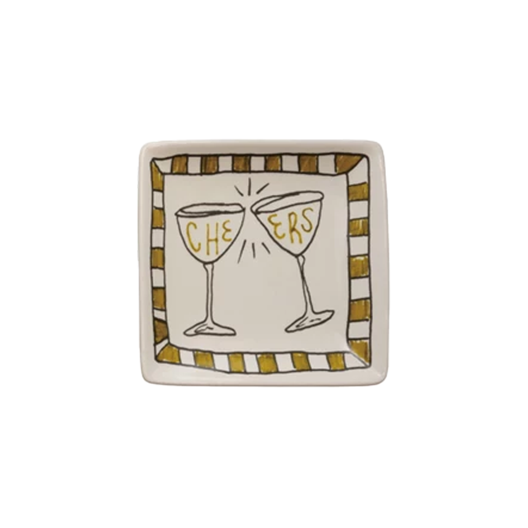 Cheers Stoneware Dish - Yellow